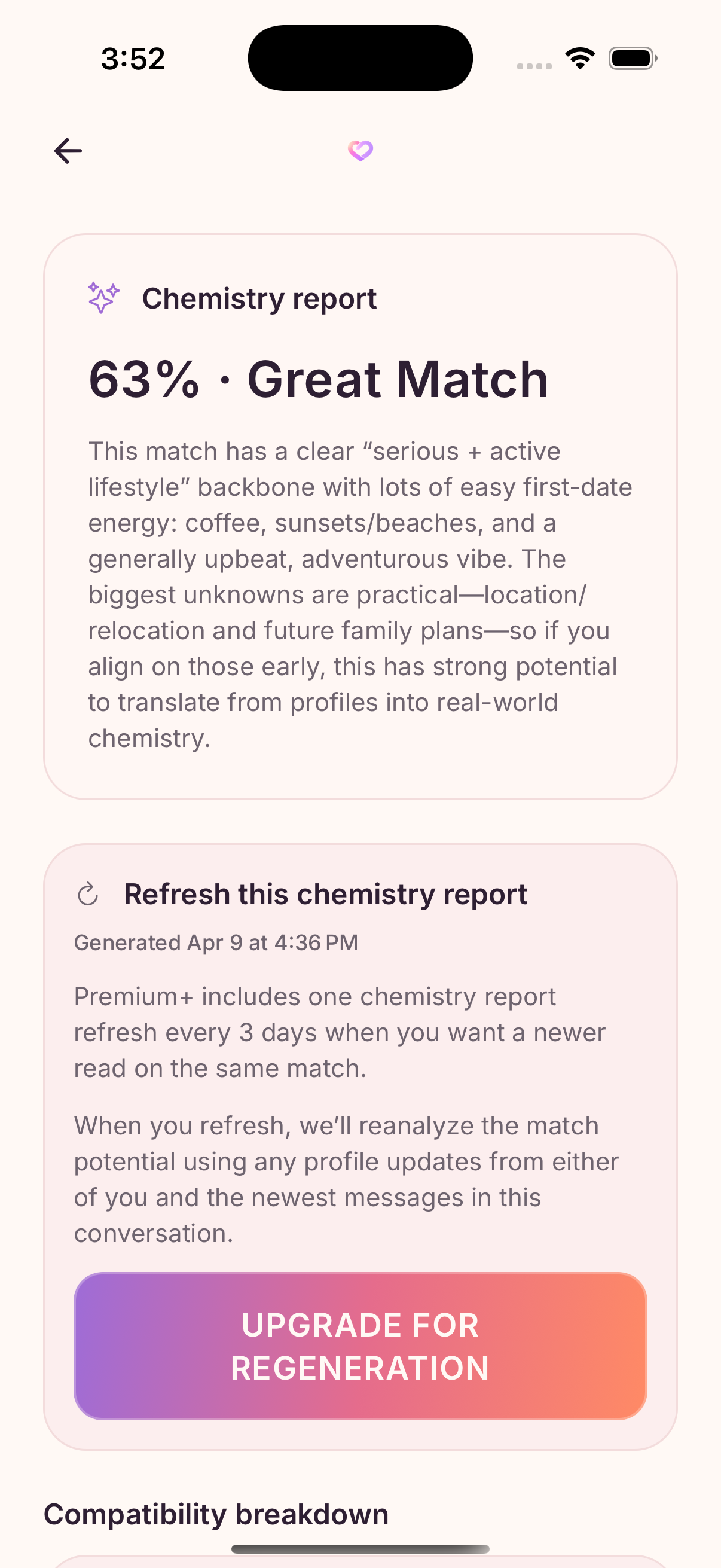 Claspa staged Chemistry Report